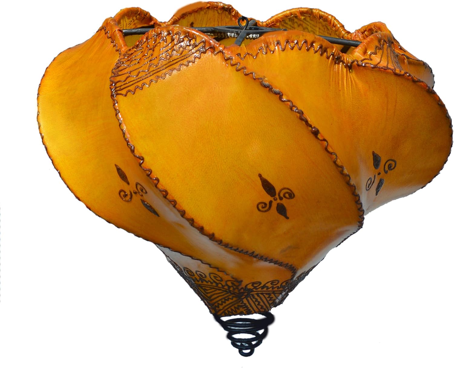 Henna Lamps & Sconces Handmade Henna Moroccan Leather Lamp Ceiling Wall Hanging Yellow