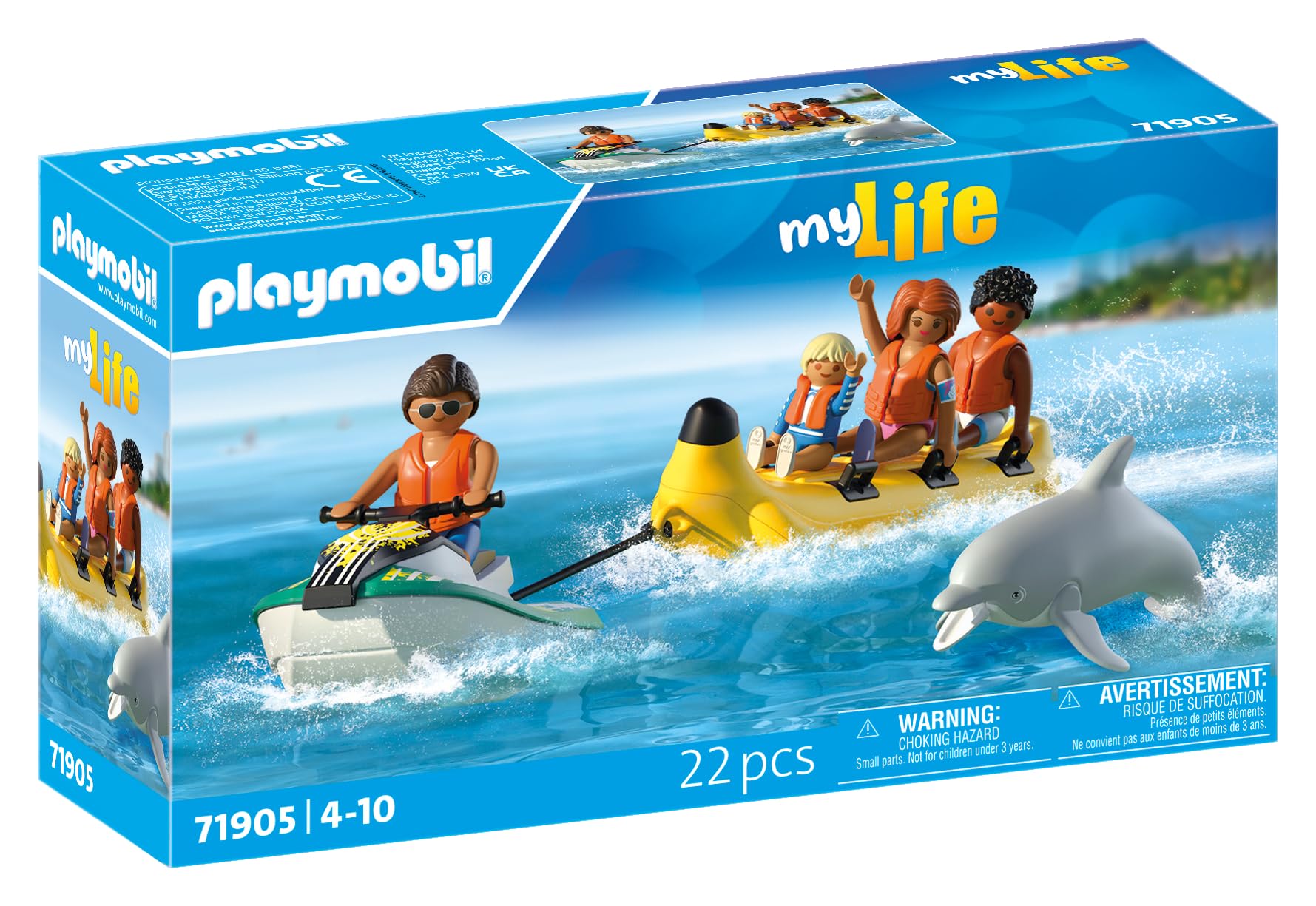 PLAYMOBIL | Vacation on The Beach | Bananenboot-Tour | Spielzeug ab 4 Jahren | Geschenk für Kinder | Fördert Kreativität & Abenteuerlust | Wasserspaß mit Figuren & Jet Ski | 71905