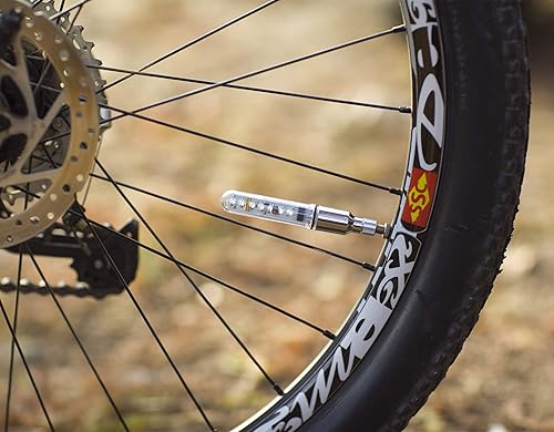 Miniatura 9 de DAWAY Luz de vástago de válvula de neumático de bicicleta A08 Luces LED impermeables para rueda de bicicleta, lámpara intermitente de neón que