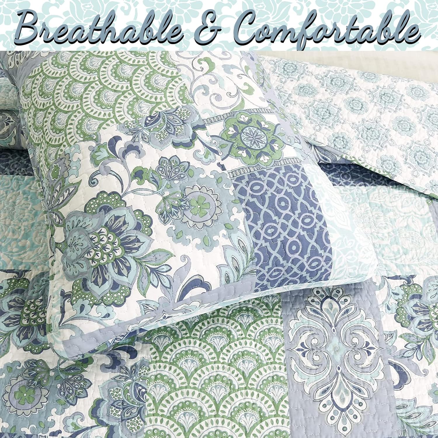 Cozy Line Home Fashions 2 Piece Windfall Cotton Quilt Set, Twin