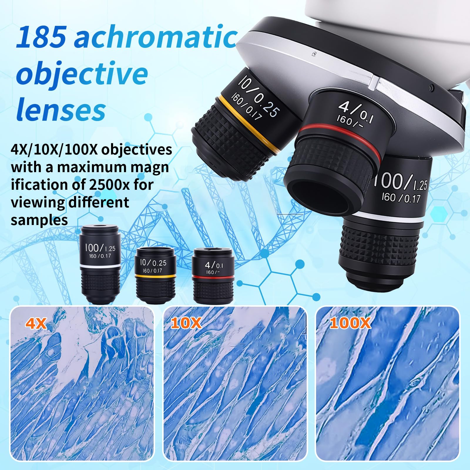 Kids & Adults Microscope - 40X-2500X Magnification -3