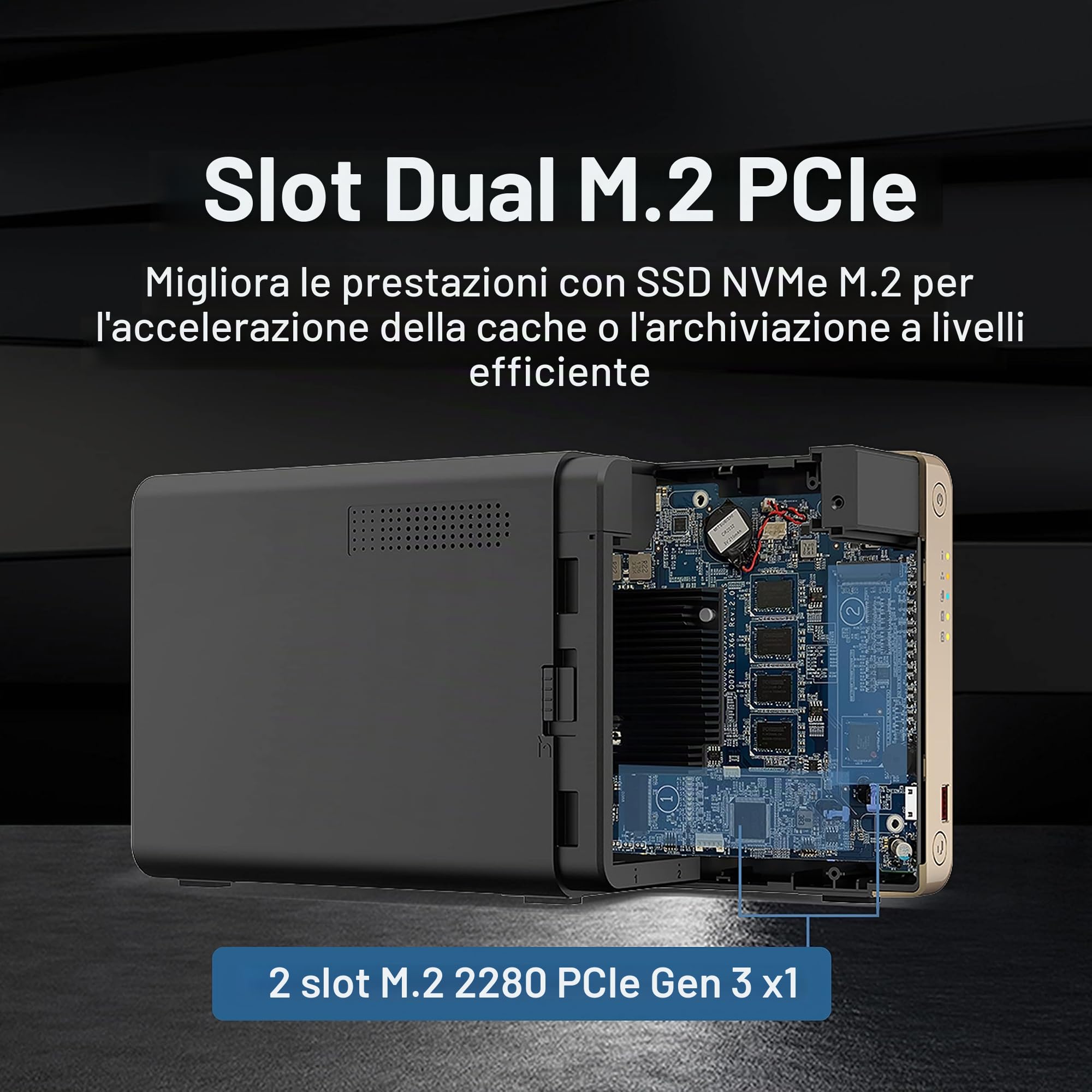 QNAP TS-264-8G-24WD-US NAS desktop ad alte prestazioni a 2 alloggiamenti con capacità di archiviazione di 4 TB, pacchetto HDD preconfigurato RAID1 WD Red Plus