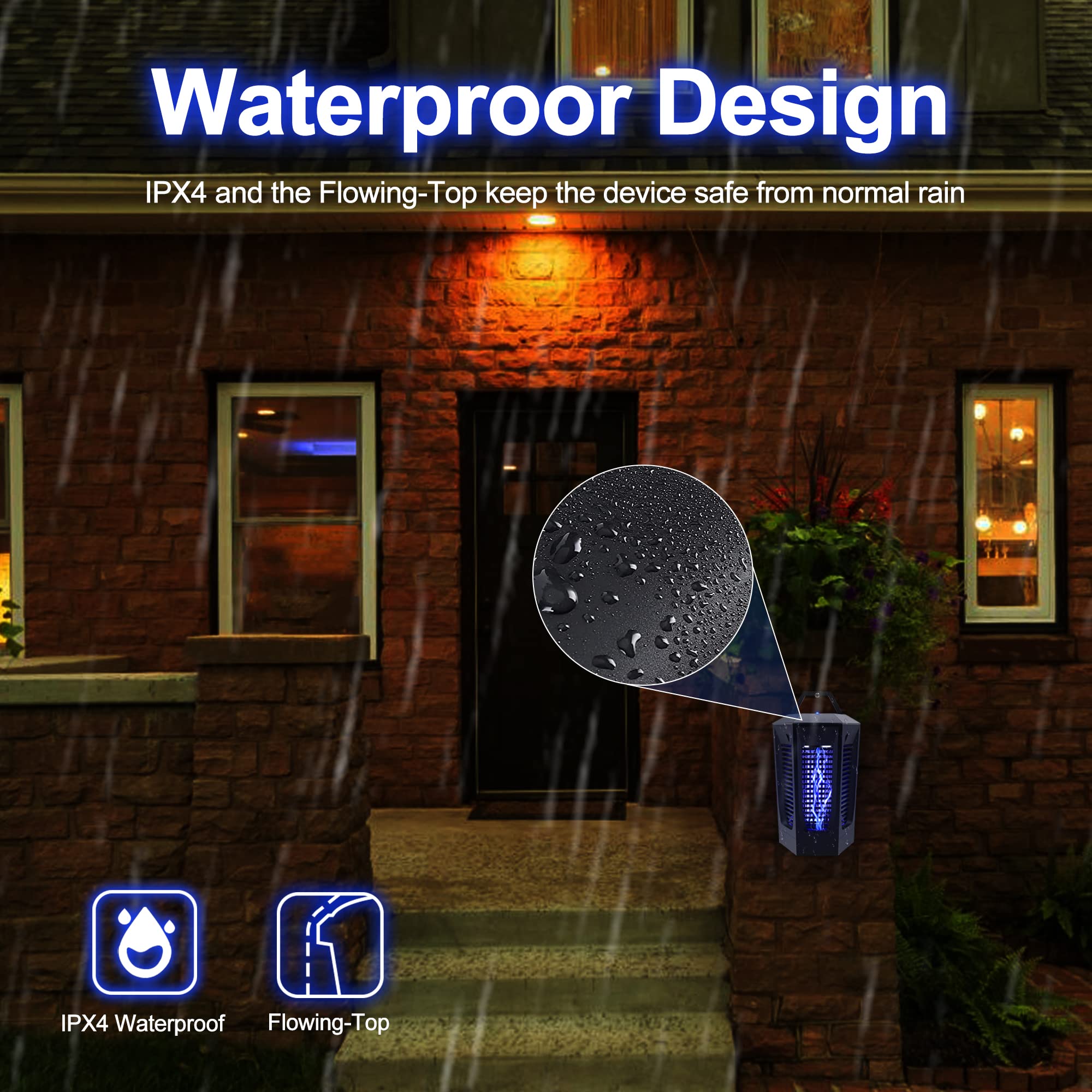 HappiHause Lampe Anti Moustique 4200V 18W - Tueur D'Insectes UV Électrique Pour Intérieur Et Extérieur - Portée 150m²