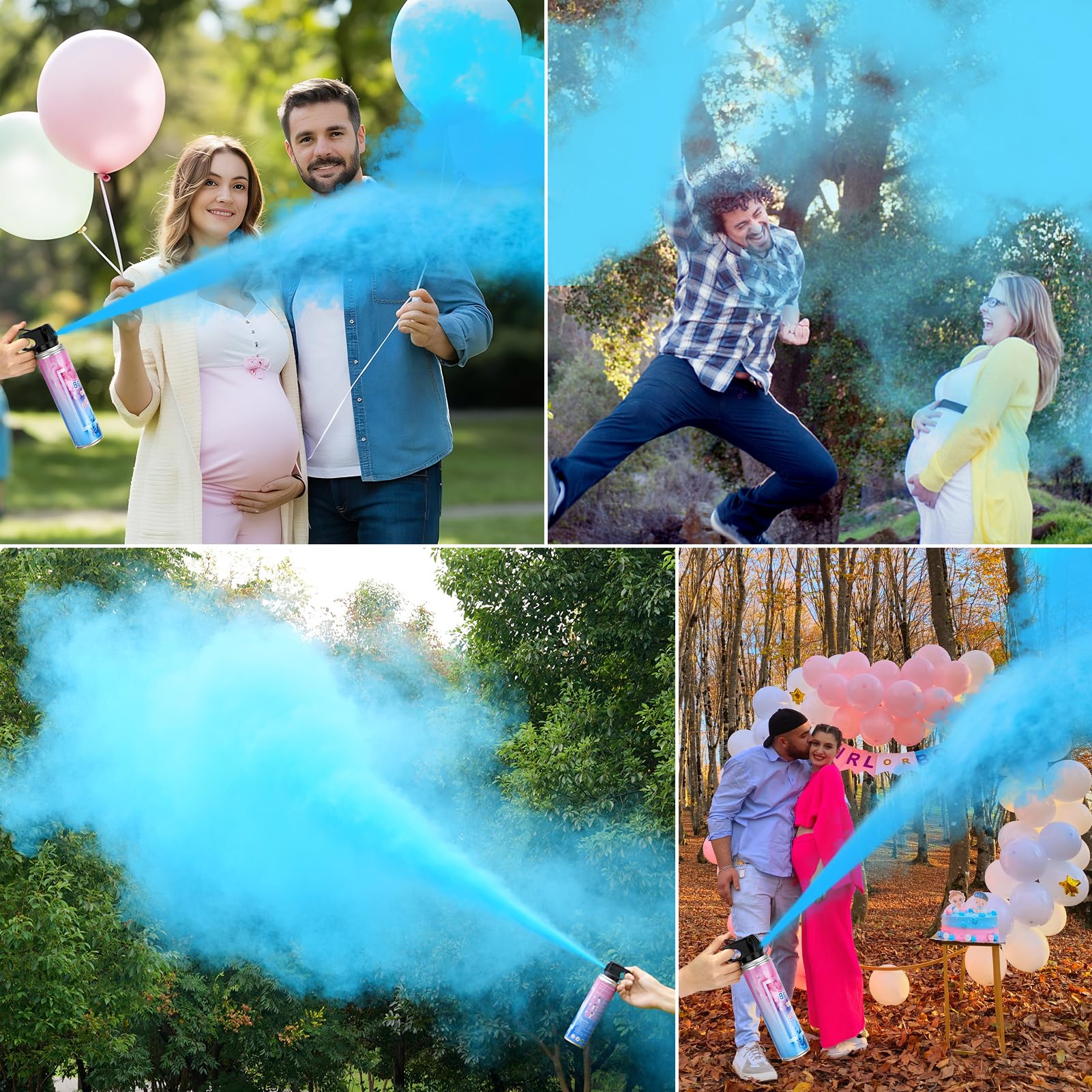 Canon Confettis Gender Reveal- Azul, juego de 2 - con polvo de cánones de confeti biodegradables al 100% para revelación de fiesta de prenatal para anuncios de sexos bebé niño