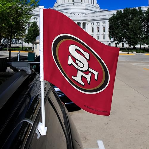 Vista 84 de Rico Industries NFL Double Sided Car Flag - 16" x 19" - Strong Pole That Hooks onto Car/Truck/Automobile