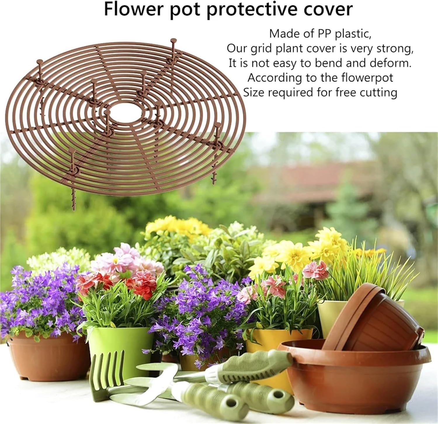 Plant Pot Cover 5sets 19/30cm Plant Pot Soil Guard Cover Cat Digging Stopper Universal Plant Soil Protector Mesh Baby-proofing(Black,30cm)