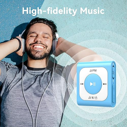 Miniatura 2 de Reproductor MP3 con clip de 64 GB con Bluetooth, reproductor de música portátil AGPTEK con radio FM, barajar, no necesita teléfono, para deportes -