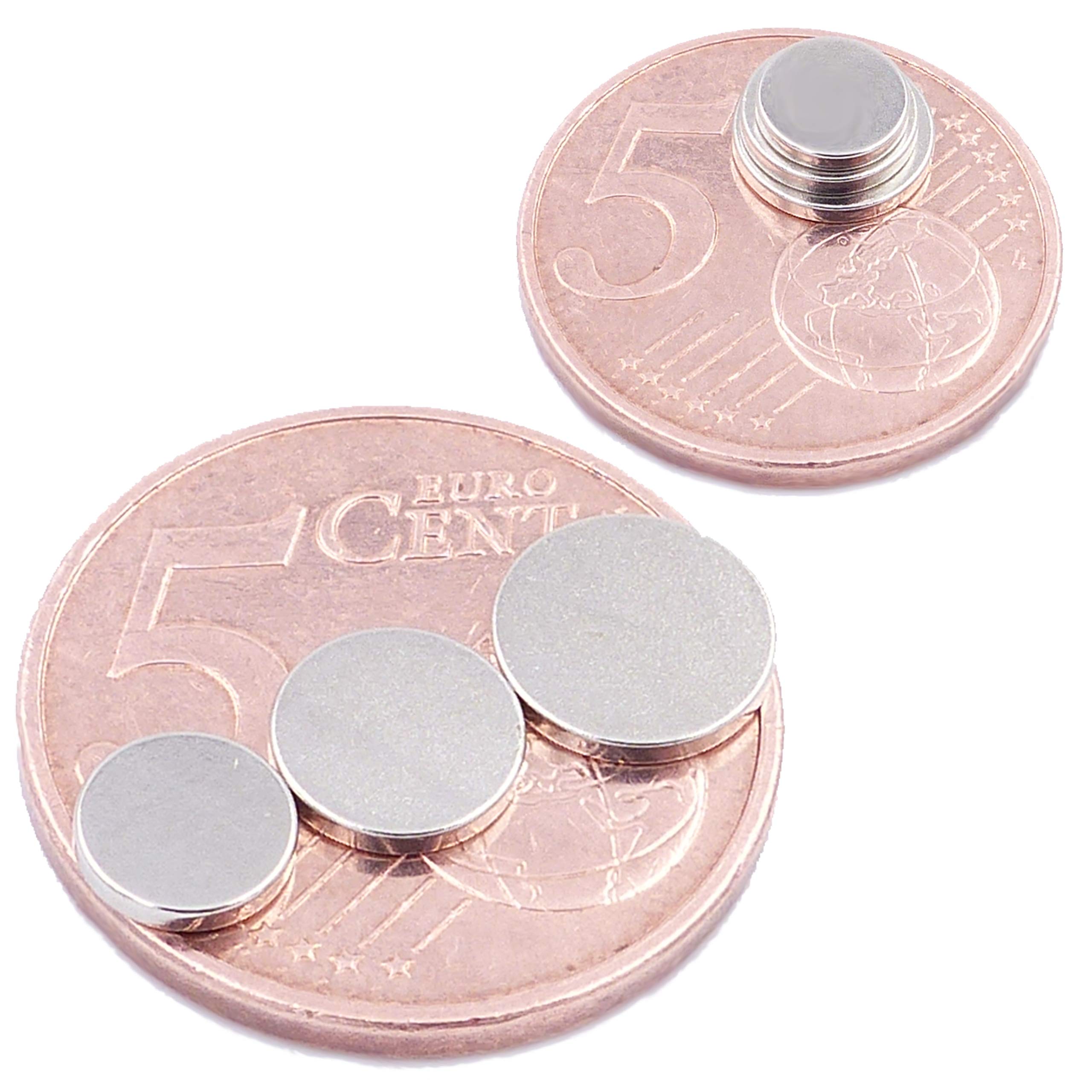 Brudazon | Set di 15 Mini Magneti Dischi da 6x1mm + 7x1mm + 8x1mm | grado magnetico N52 - magneti in neodimio ultra potenti | magneti per modellismo | piccoli ed extra potenti