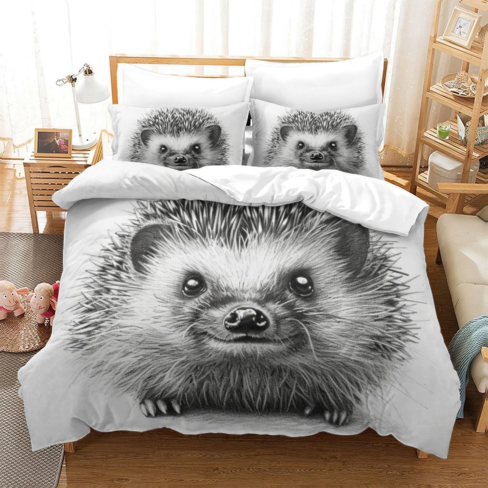 Housse de couette hérisson 3D en microfibre pour créer un cocon douillet dans la chambre