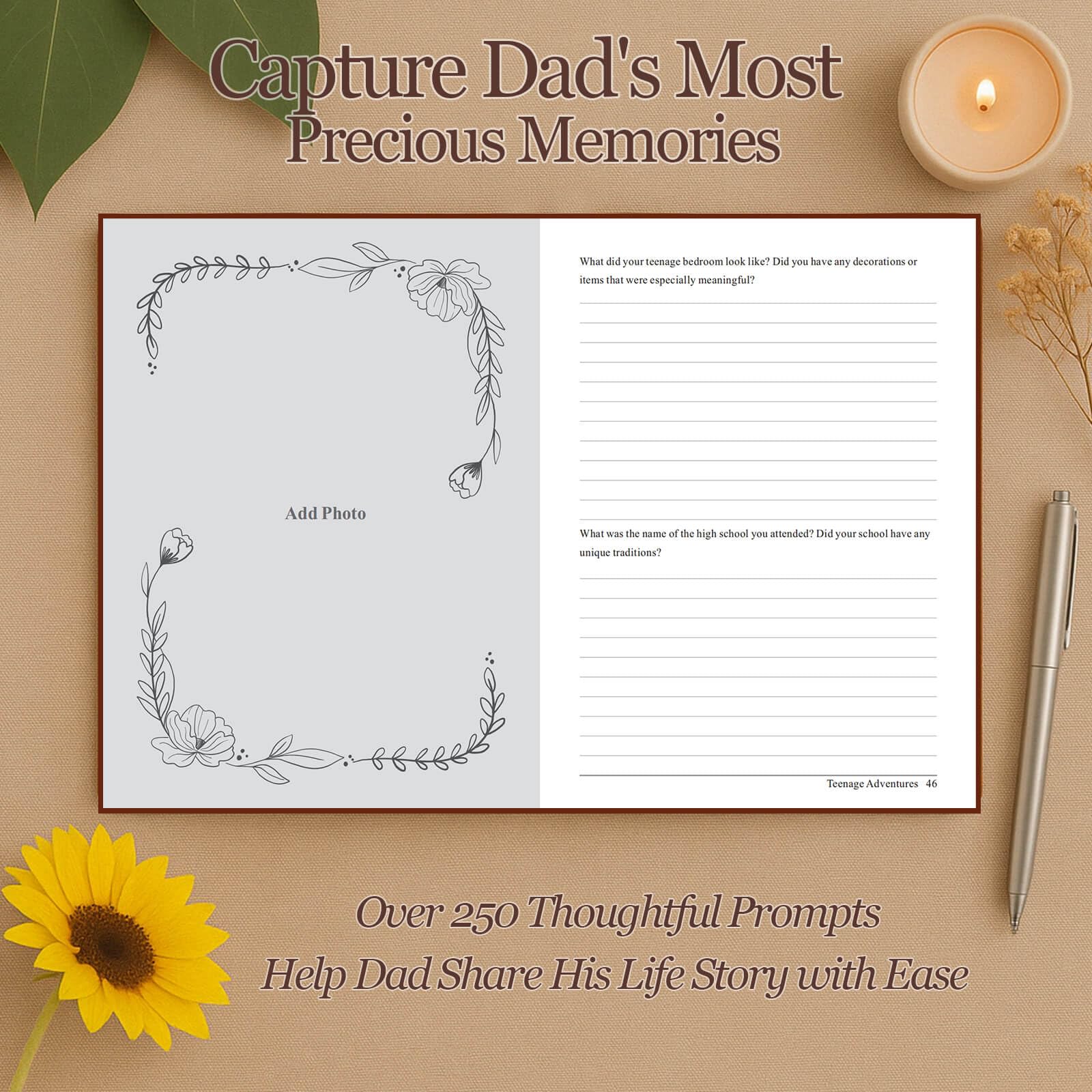 Dad I Want to Know Your Life Story Journal, Leder-Hardcover-Buch mit 250+ Fragen für Vater, um seine Reise und Erinnerungen zu teilen, Geschenke für Vater, Geburtstag, Vatertag, Weihnachten