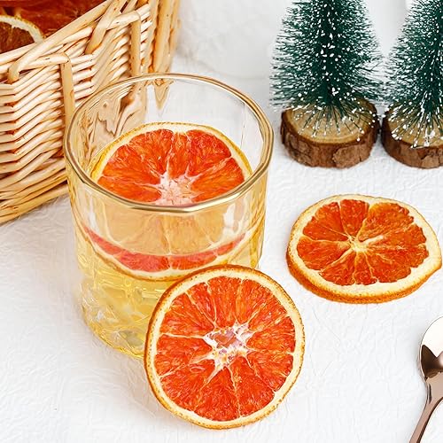 Miniatura 7 de Rebanadas de naranja sanguina seca, color rojo rubí vibrante, alrededor de 50 piezas, sin azúcar añadido, aperitivo crujiente y saludable adorno de