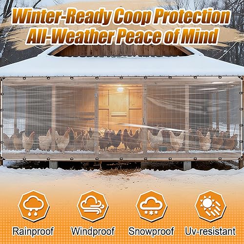 Miniatura 10 de Lona impermeable transparente gruesa de 13 x 9.8 pies, lona de polietileno transparente resistente a la lluvia de 5 mil para jardín, resistente al