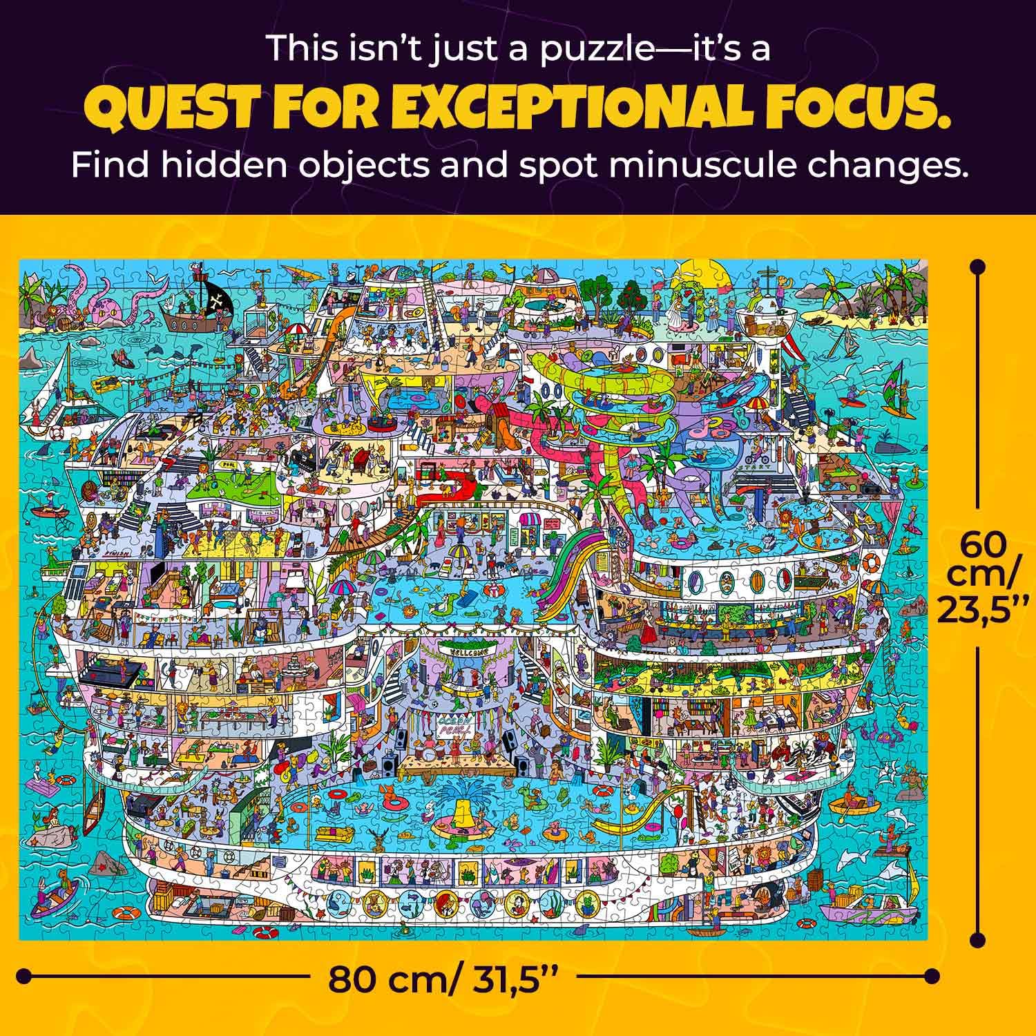 QUOKKA 1000 Piece Jigsaw Puzzle for Adults Cruise Vistas, Premium Box Packaging with Extra Fun Challenges - Image 3