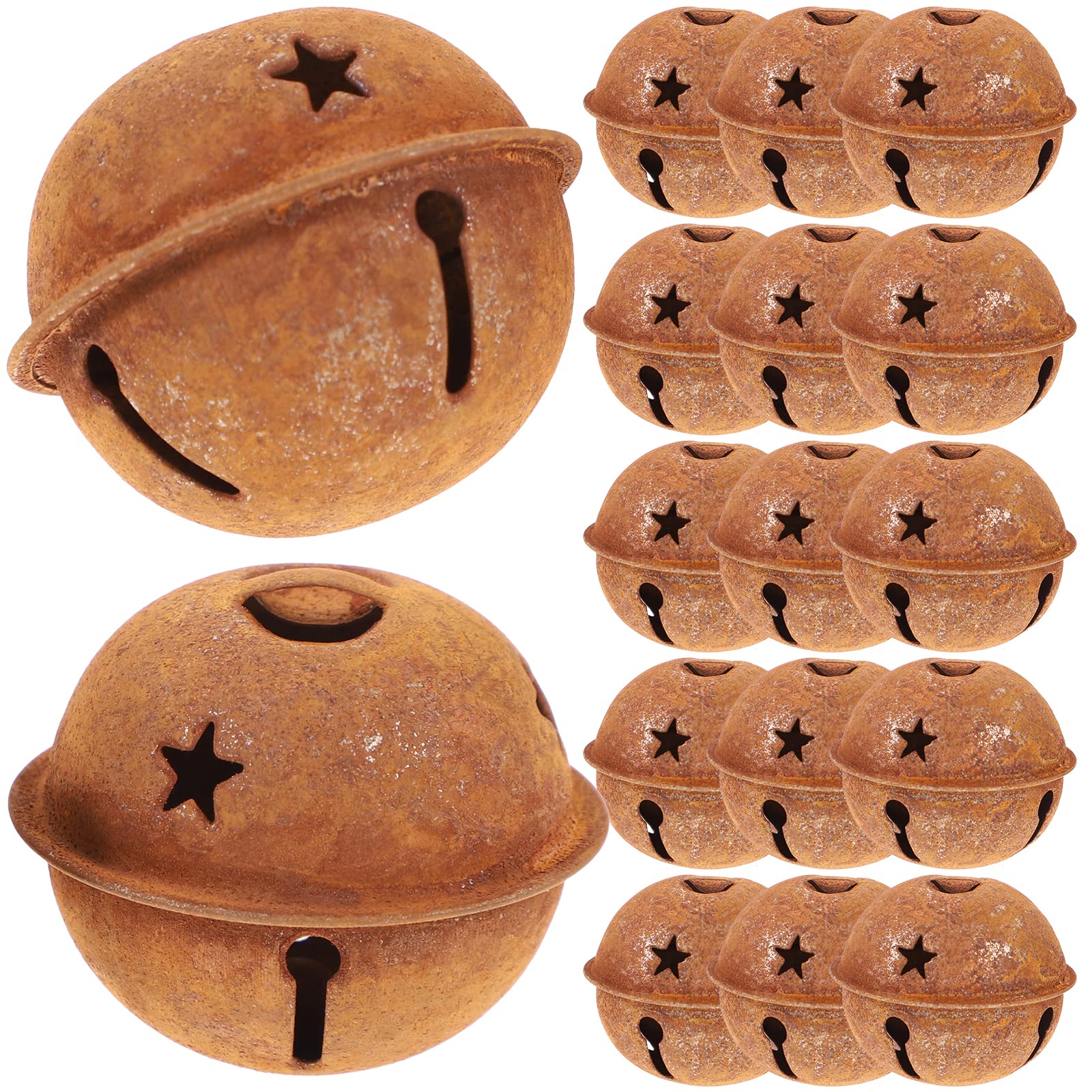 Healifty 24pcs Christmas Bells Ornaments Rusty Jingle Bell Xmas Tree Hanging Decorations for Holiday Party Supplies DIY Craft Making