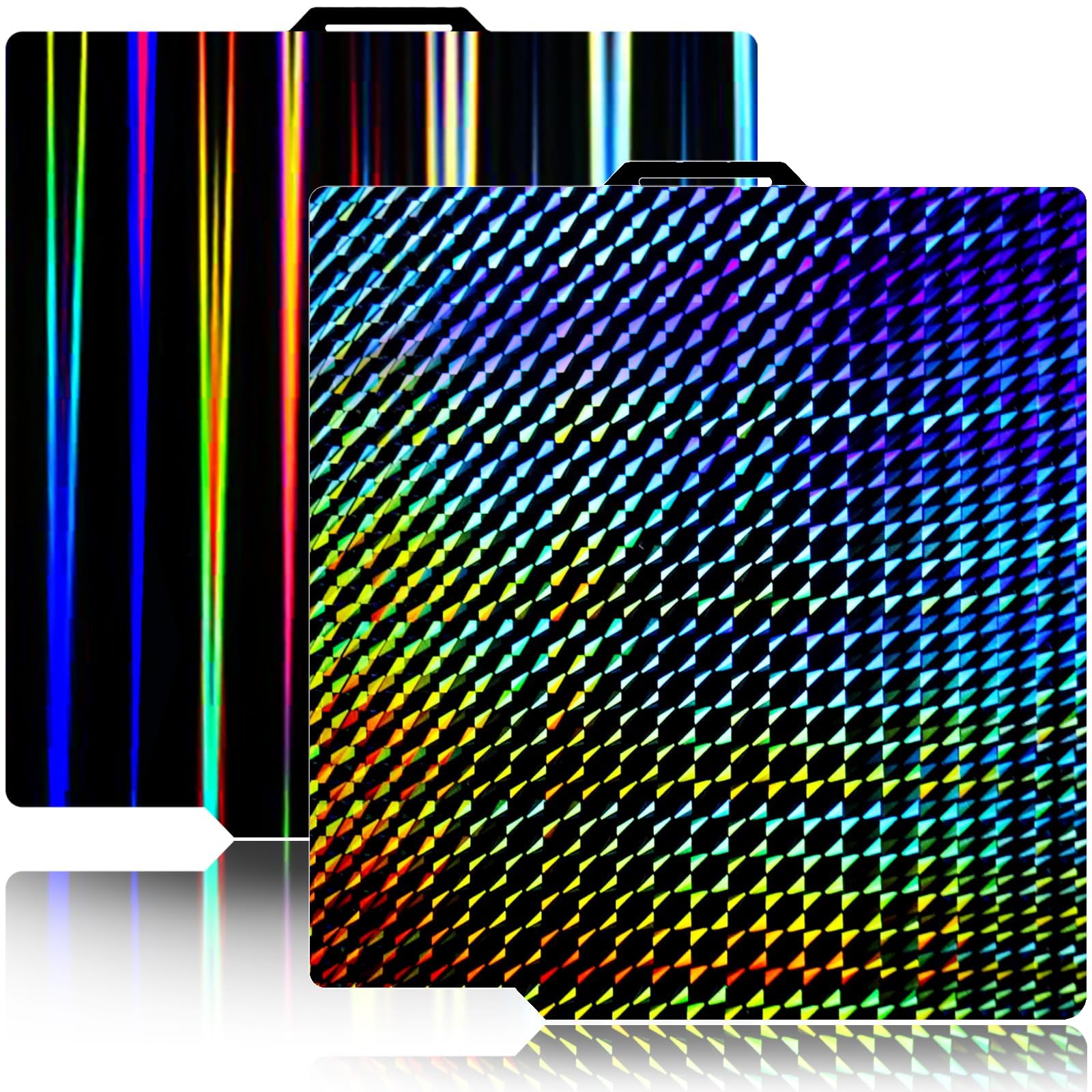 H1H Fascio Ologramma + Phantom Per Piastra PLA Bambu P1S X1 X1E P1P P2S X1C A1, Piastra PEI in Carbonio con Texture Liscia per Piattaforme di Stampa 3D Bamboo 257x257mm Heatbed