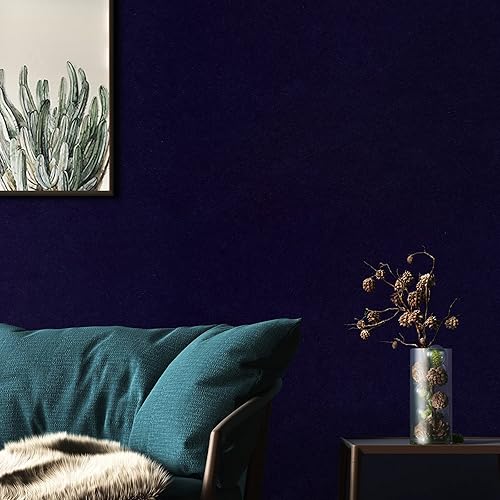 Miniatura 2 de CHIHUT Forro de terciopelo autoadhesivo azul oscuro para cajones de joyas, aparador, papel tapiz de terciopelo para despegar y pegar, forro de