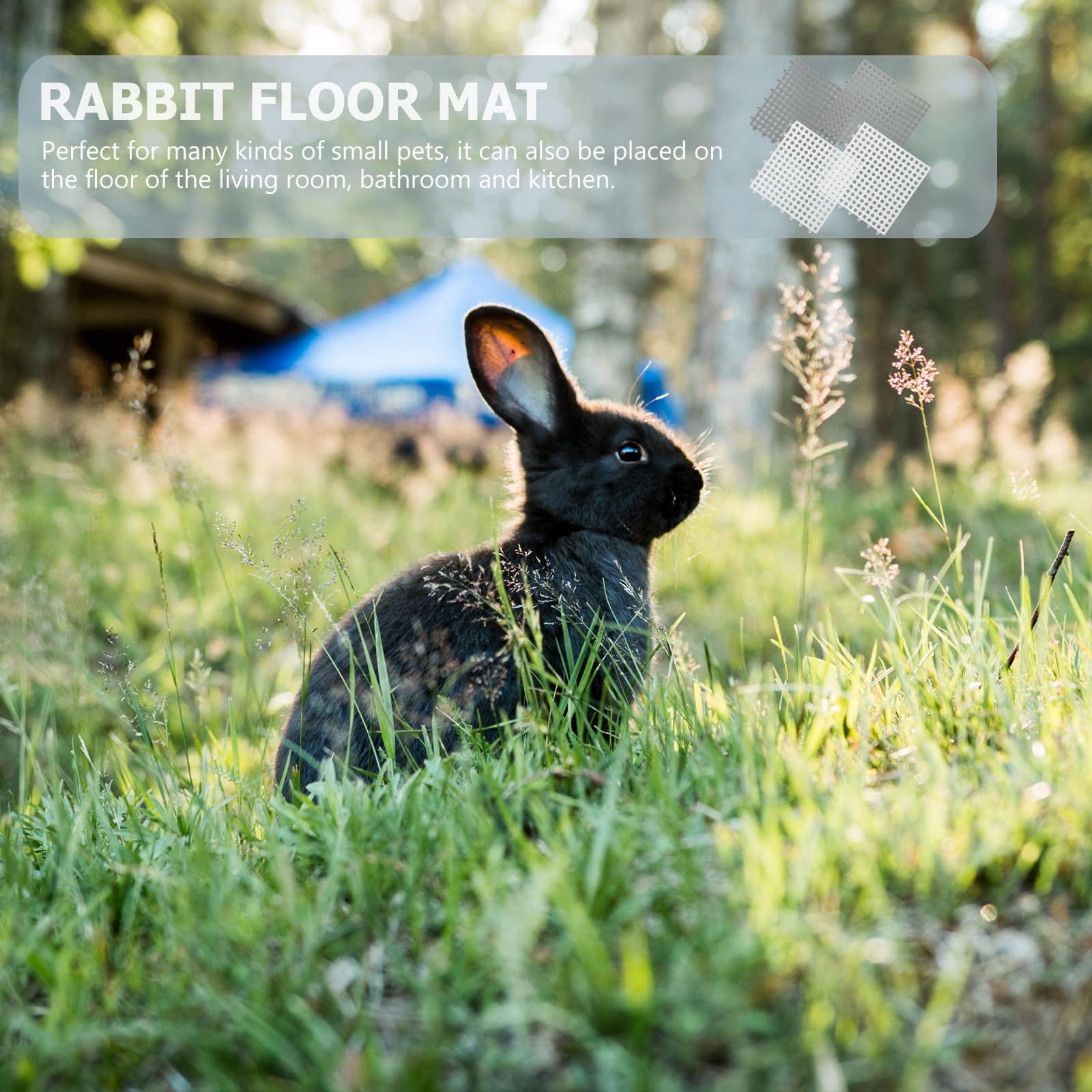 SOLUSTRE 4 Stück Hasenpfotenmatten aus Kunststoff Zuschneidbare Bodenmatten mit Lochdesign rutschfeste Kaninchen und Meerschweinchen Käfigeinlagen für Kleintiere und Haushalt