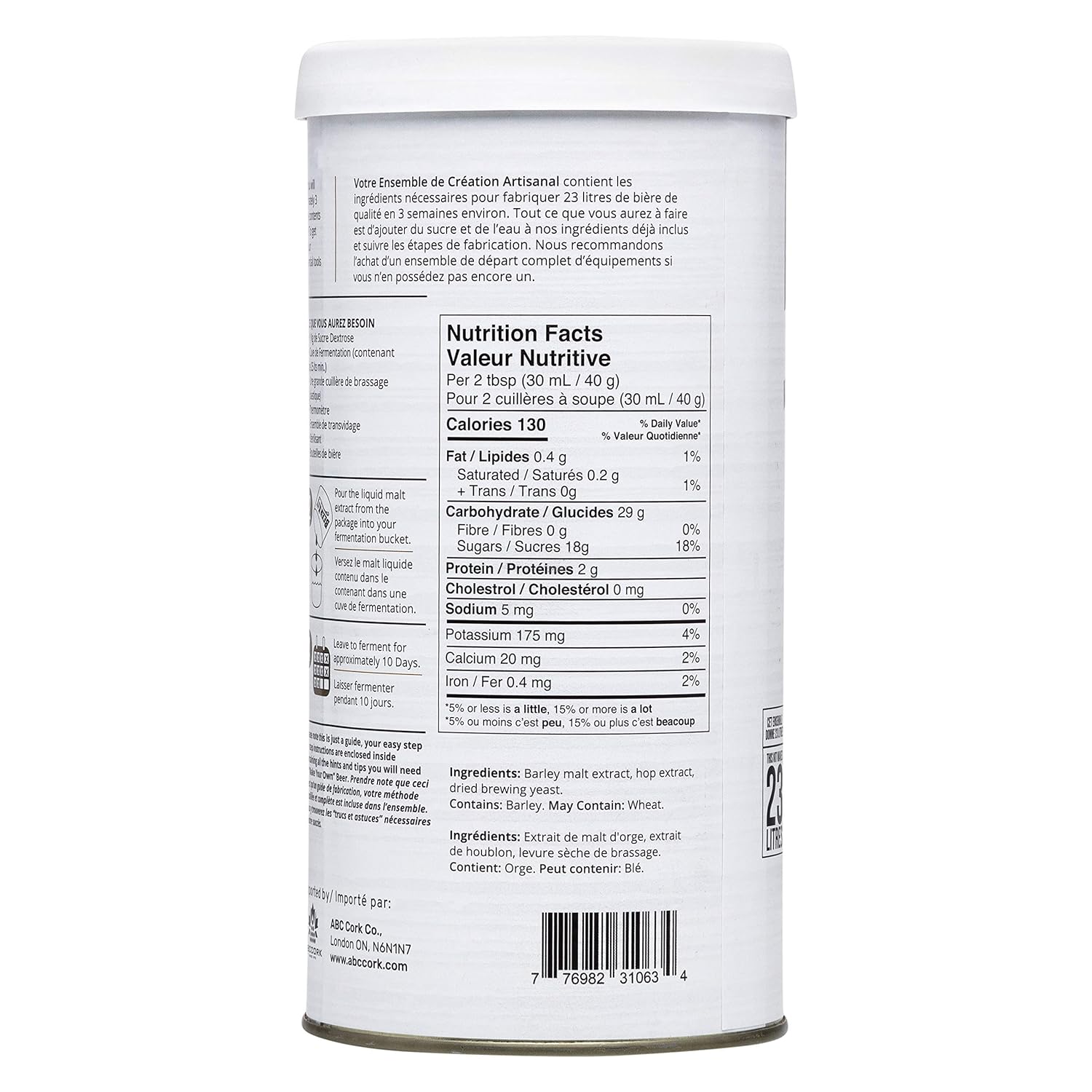 ABC Crafted Series Beer Making Kit | Beer Making Ingredients for Home Brewing | Yields 6 Gallons of Beer | Irish Red Ale