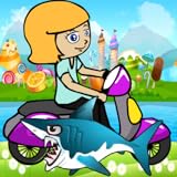 Easy to play and have fun Scooter Ride Girl Shark Attack