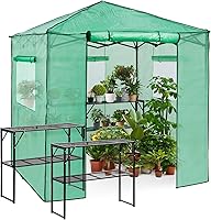 Vista 27 de EAGLE PEAK - Invernadero instantáneo emergente, para plantas de interior y exterior, con puertas con cremallera enrollables y ventanas laterales
