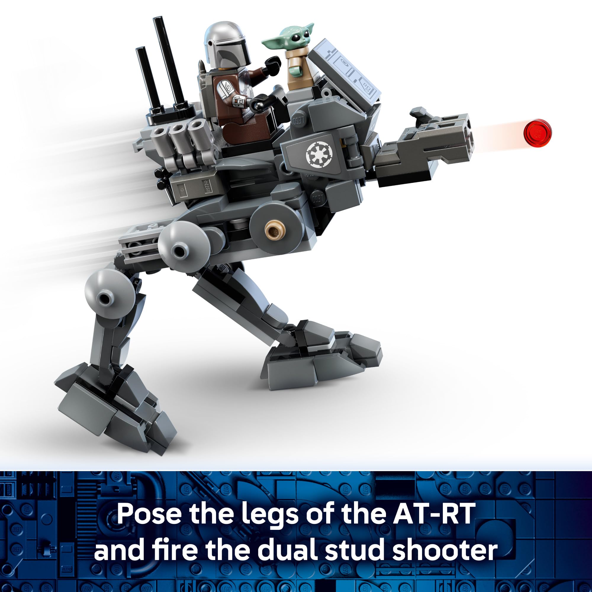 LEGO Star Wars AT-RT Attack - Building Toy for Boys & Girls, Ages 7+ - with The Mandalorian & Grogu Minifigures - Playset for Kids - Gift for Birthdays - 75444 — view 3