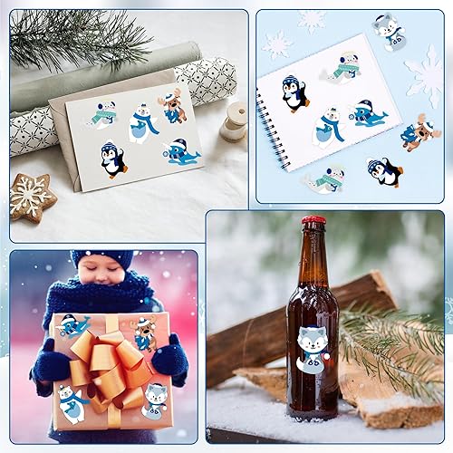 Miniatura 5 de ANGOLIO Calcomanías de cara de otoño de Acción de Gracias, 300 calcomanías de otoño, rollo de escena para hacer tu propio rollo, calcomanías de cara