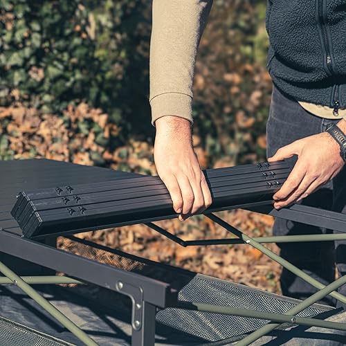Miniatura 7 de OUTSIDER Mesa de campamento plegable, portátil enrollable para exteriores, ligera, de aluminio, para picnic, barbacoa, patio, playa, gran bolsillo