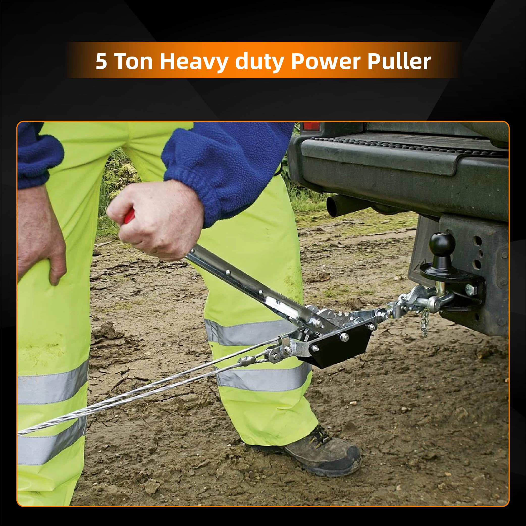 5 Ton Dual Gear Winch - Powerful Pulling & Lifting -7