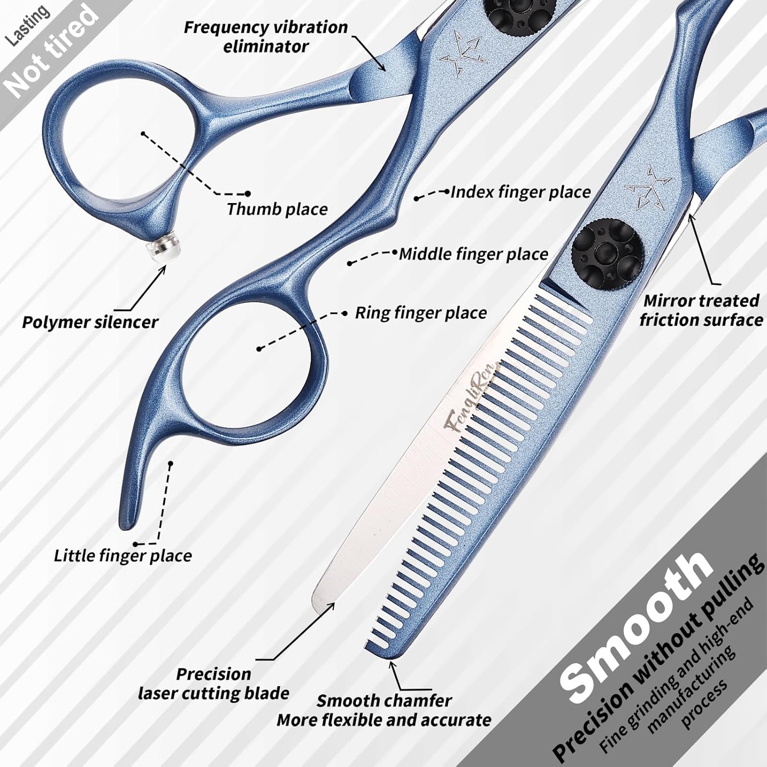 High-end Professional Extremely Very Sharp Barber Hair Cutting Scissors Hairdresser Shears For Hair 6 Inch Haircut Scissor Made Of Stainless Steel Alloy For Hairdressing Salon and Home Use (Blue)