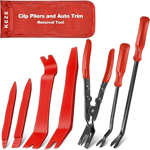 Miniatura 17 de Keze Juego de 3 alicates de clip automático y removedor de sujetadores, kit de reparación de herramientas de palanca de extracción de remaches