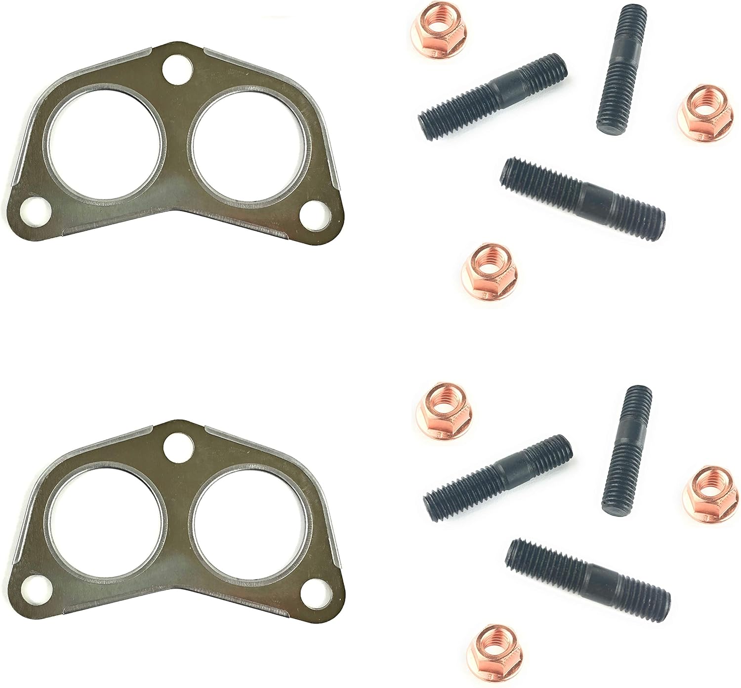 Exhaust Manifold to Pipe Gaskets + Studs + Nuts Set for Land Rover Discovery + Range Rover Classic by Allmakes 4x4