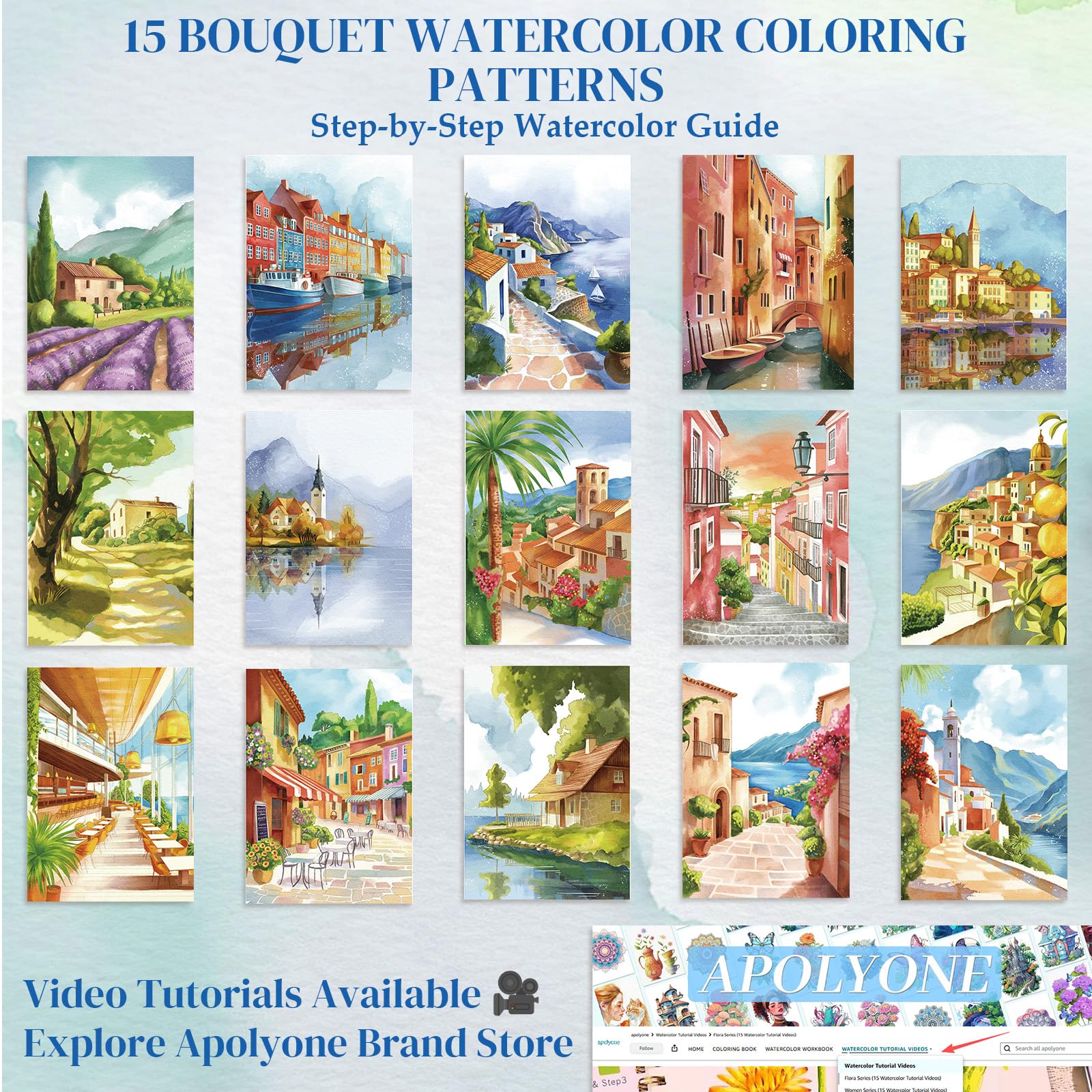 Watercolor Workbook Kit - 52 Colors, 7 Brushes -2