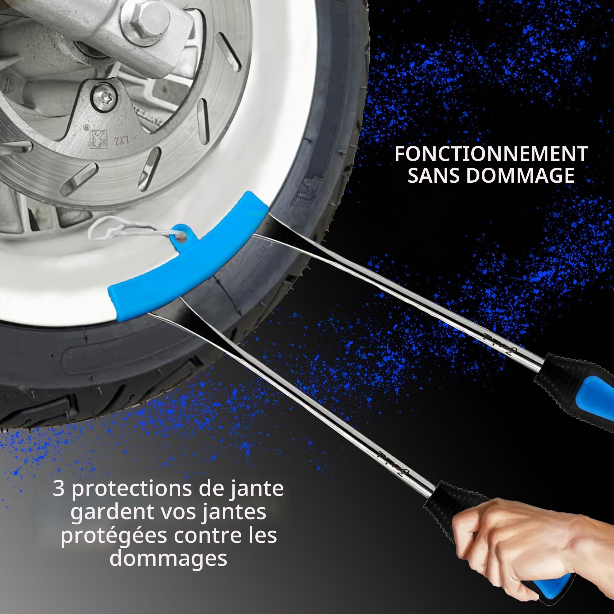 11,5 Pouces Kit de Démonte-pneus, Outil Professionnel de Remplacement de Pneus pour Motos, Véhicules Hors Route, Tondeuses à Gazon