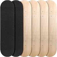 Meooeck 6-Pack Blank Maple Skateboard Decks 32x8in - 7-Ply Wood DIY Painting Boards with Sandpaper Grip for Custom Skates