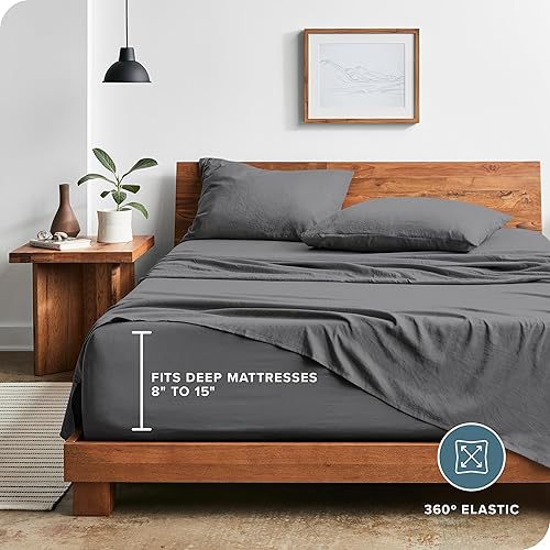 Miniatura 4 de Bare Home Juego de sábanas arenadas de tamaño individual XL, tamaño de dormitorio universitario, sábanas extra largas de microfibra ultrasuave 1800