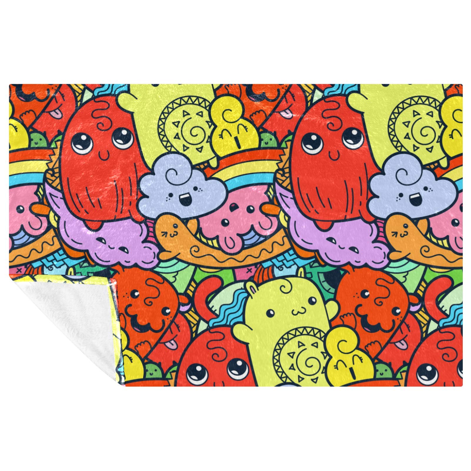 Couverture douce Doodle Monsters pour des moments complices chauds sur le lit