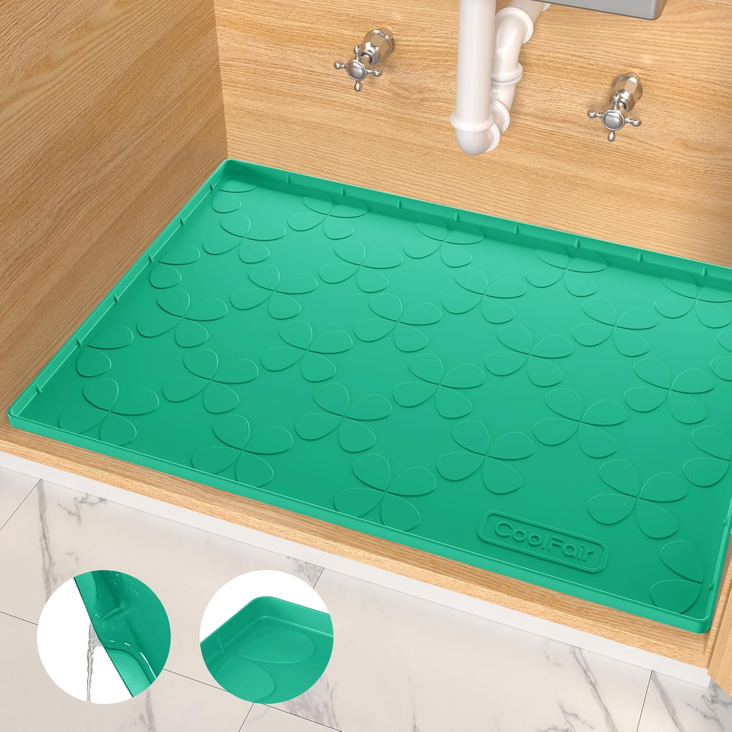 Amazon.com: Waterproof Under Sink Mat, 34"x22" Silicone Mat for Kitchen ...