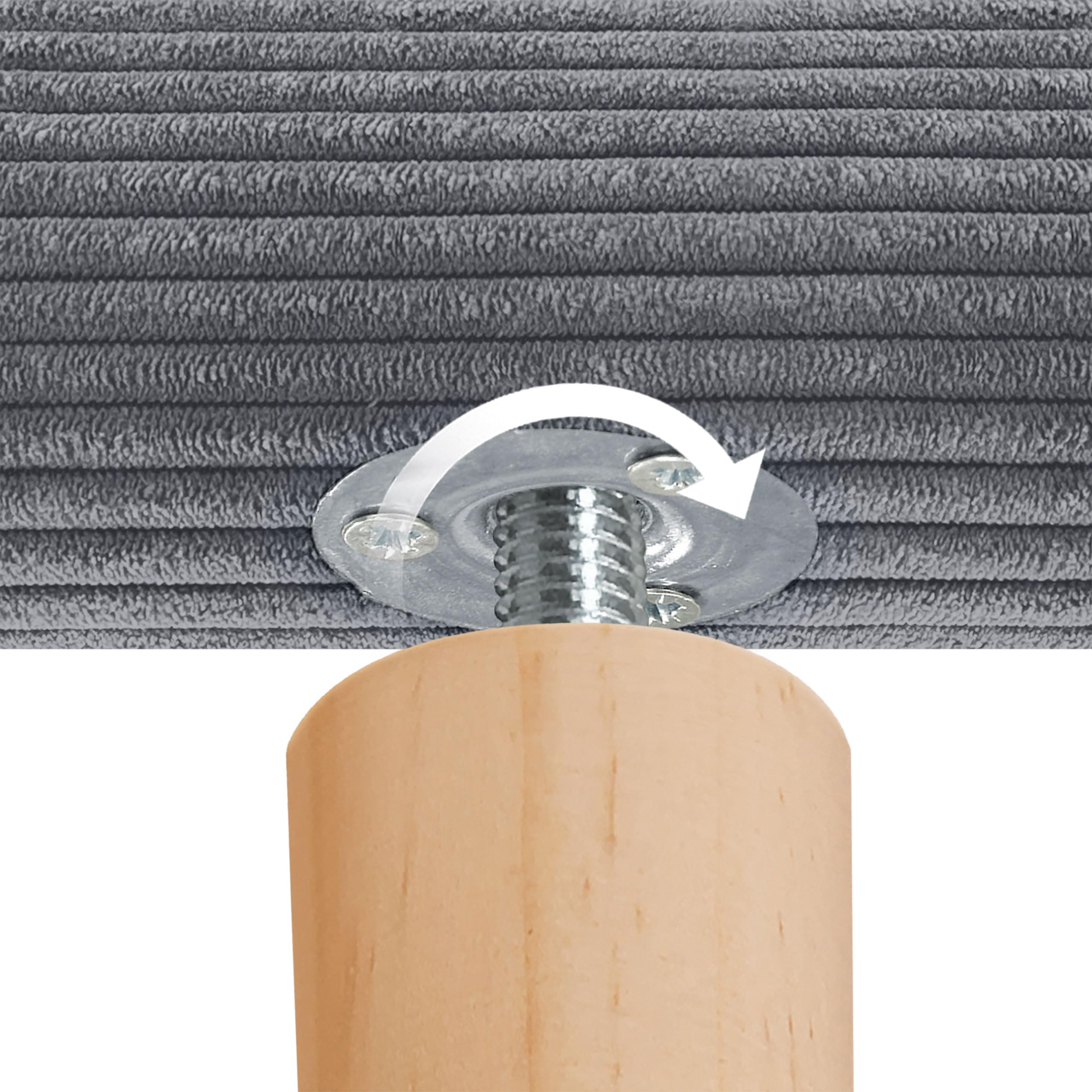DHOME Tête de Lit Rembourrée Lisse et Courbée 70cm en Velours Côtelé Premium avec Pieds pour Mur Acoustiques Absorbantes Tête de Lit pour Chambre (Gris Foncé, 140cm)