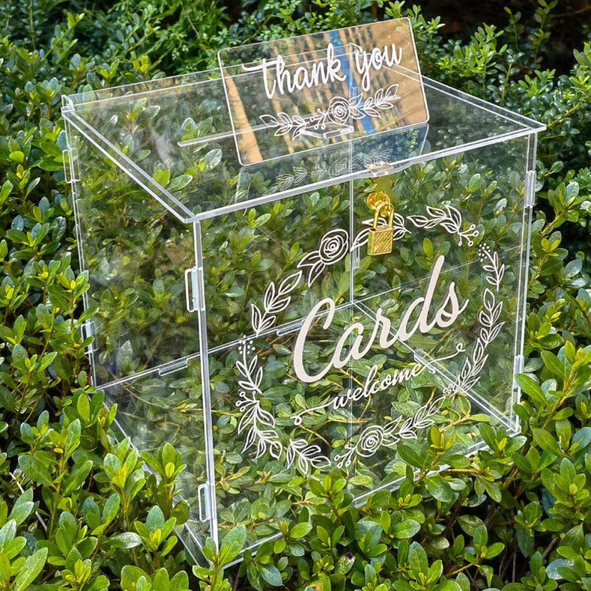 Elegante Schloss Hochzeitskartenbox mit Acryl Großem Fassungsvermögen zur Aufbewahrung von Fotos und Erinnerungen für Hochzeit und Hochzeit und Party
