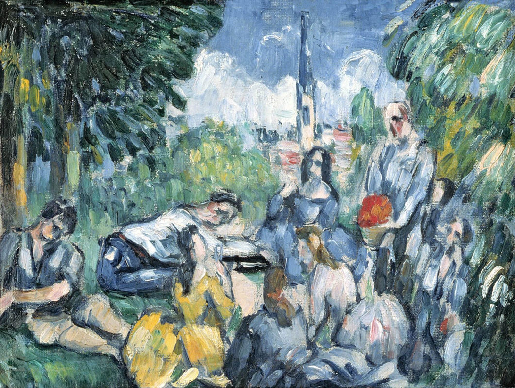 SERENDIPITP Abstract Painting Mural Print Picture Wall Decor Painting Lunch on the Grass by Paul Cézanne Vintage Wall Artwork for Home Decor 60x90cm