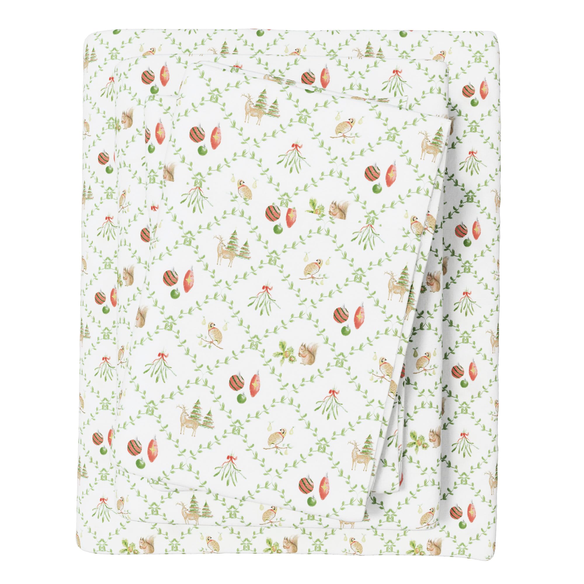 Great Bay Home Christmas Flannel Sheet Set King Size - 100% Turkish Cotton, Double-Brushed, Winter Bed Sheets - Ultra-Soft, Cozy, 4-Piece Holiday Bedding Set (Holiday Lattice) โ image 1