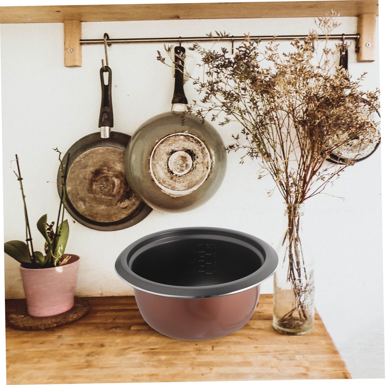 BRIGHTFUFU Rice Cooker Liner Inner Pot for Rice Cooker, Electric Cooker Liner, Aluminum, 1.5L, Brown, Model J3336E15B7UW