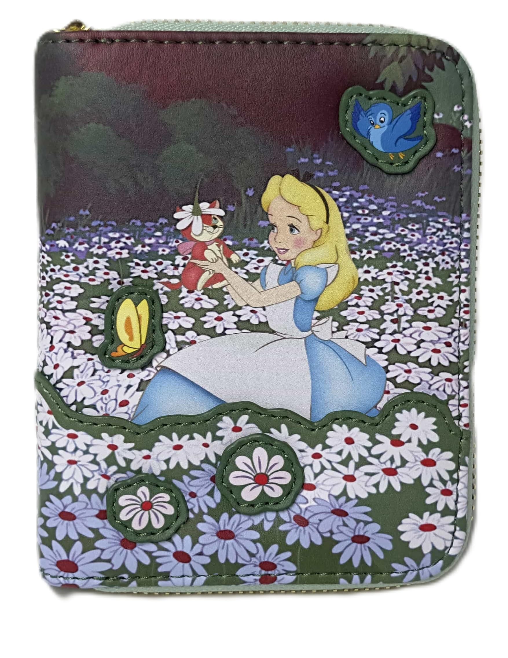 Loungefly Disney Alice in Wonderland Zip Around Wallet – Floral Garden Faux Leather Wallet