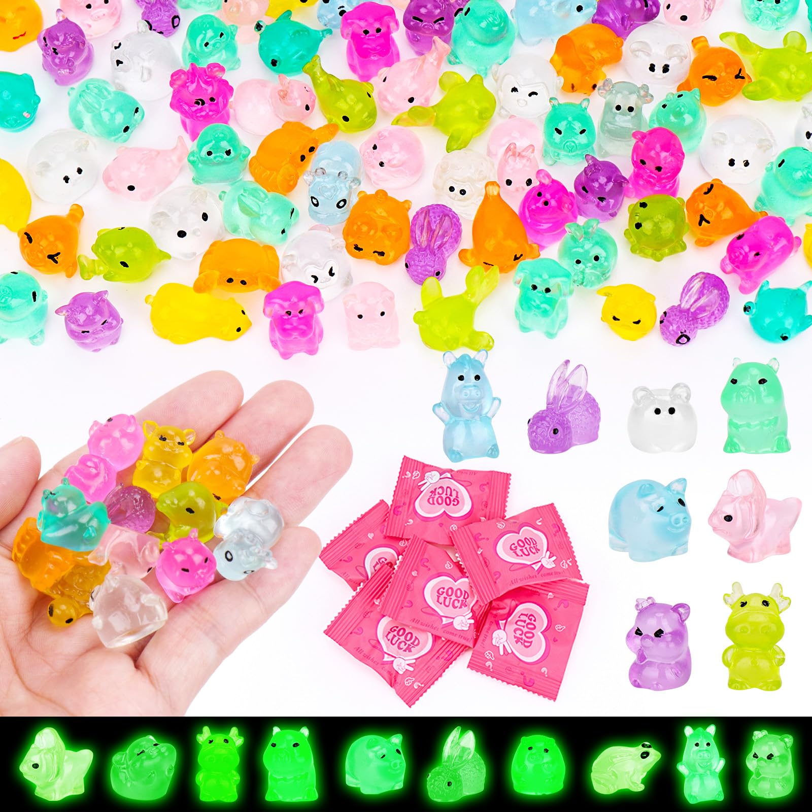 SelfTek 100pcs Mini Resin Animals Blind Bags