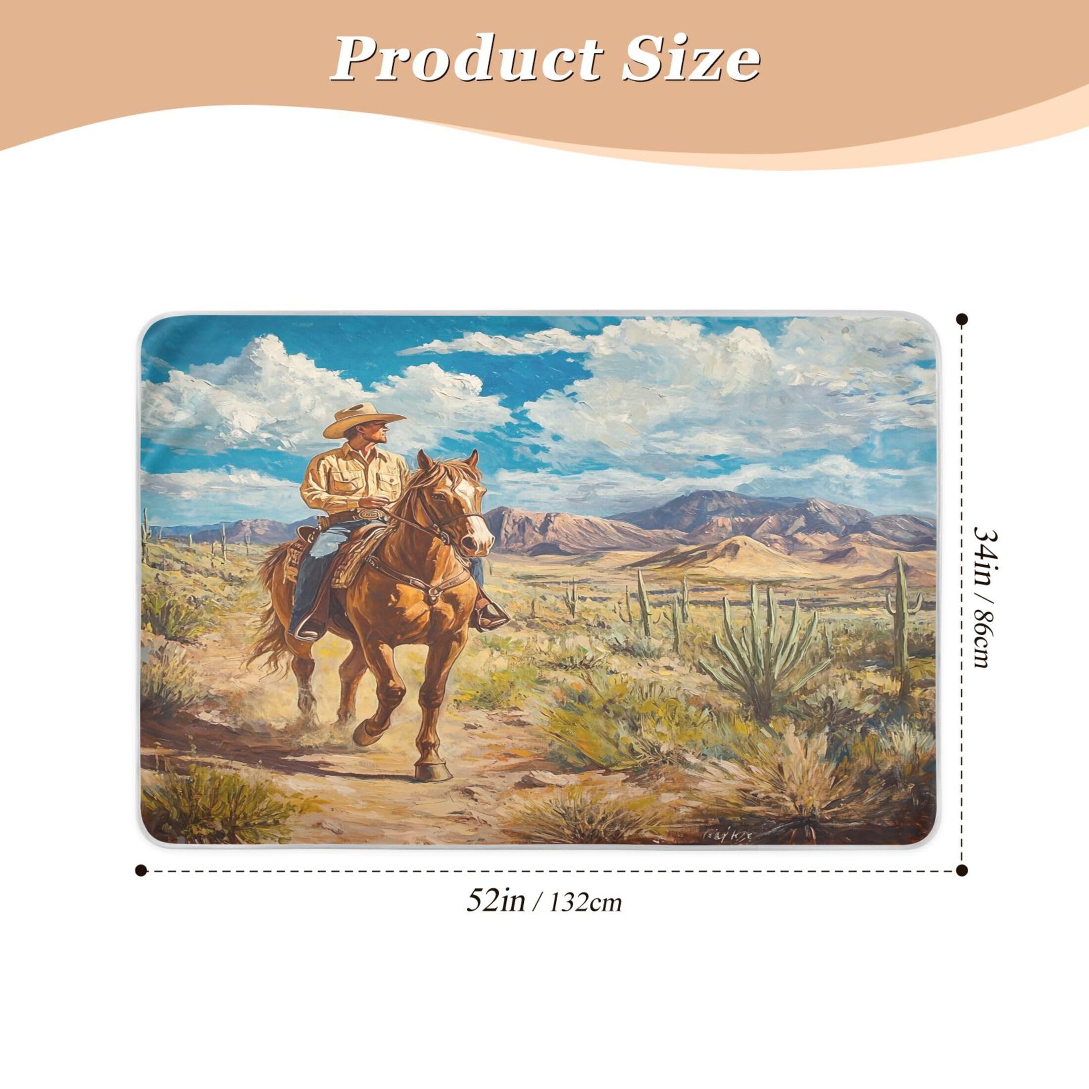 Takiito Cowboy Bed Pad Reusable Bed Underpad Washable Waterproof Leak-Proof Quick Dry Incontinence Pee Pad for Toddlers Kids Adults Pets 34x52 in