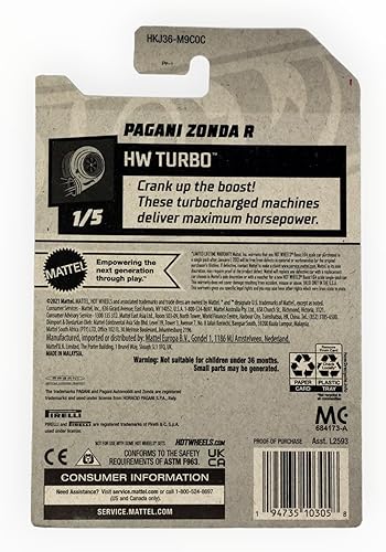 Miniatura 2 de Hot Wheels Pagani Zonda R, HW Turbo 1/5, blanco