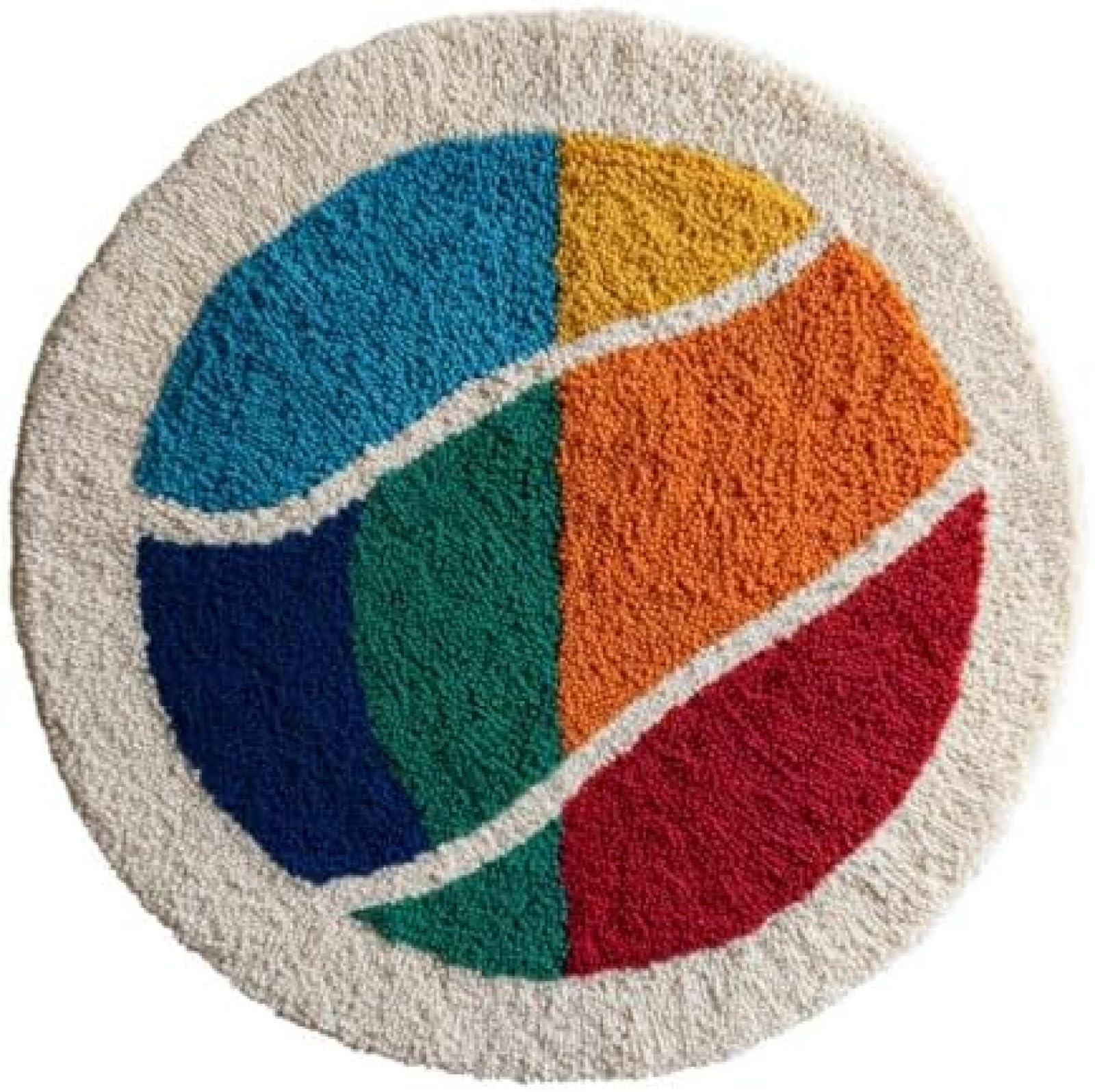 XDEGHUANGSS Latch Hook Rug Kit Tennis Round Rug 52x52cm