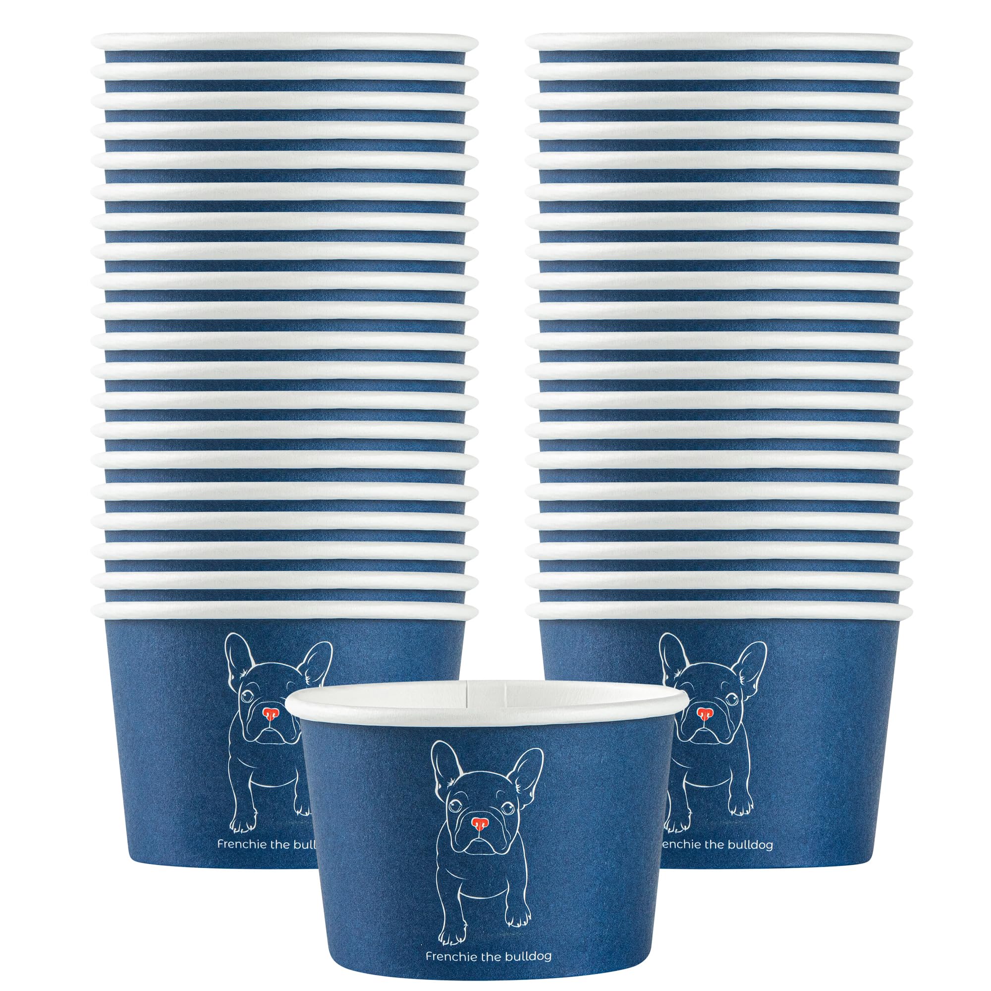 Restaurantware Coppetta - Vasos de postre de 4 onzas, 50 vasos desechables para helado, tapas se venden por separado, cuencos de papel francés para yogur congelado, para alimentos fríos y calientes