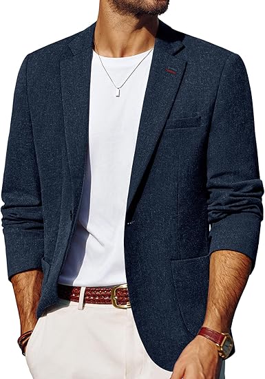 PJ PAUL JONES Mens Blazer Casual Sport Coats Lightweight One Button Suit Jacket for Summer