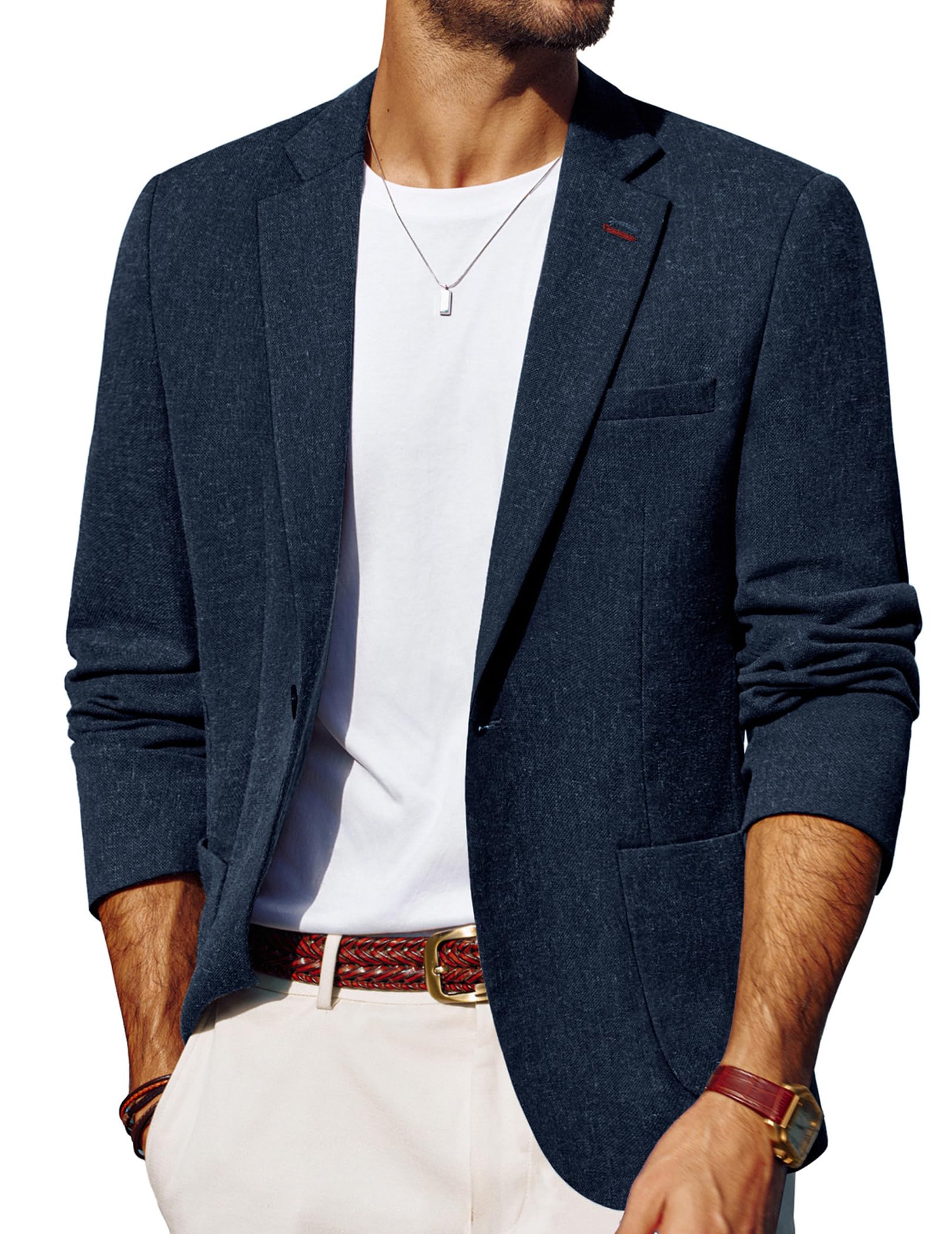 PJ PAUL JONES Mens Blazer Casual Sport Coats Lightweight One Button Suit Jacket for Summer
